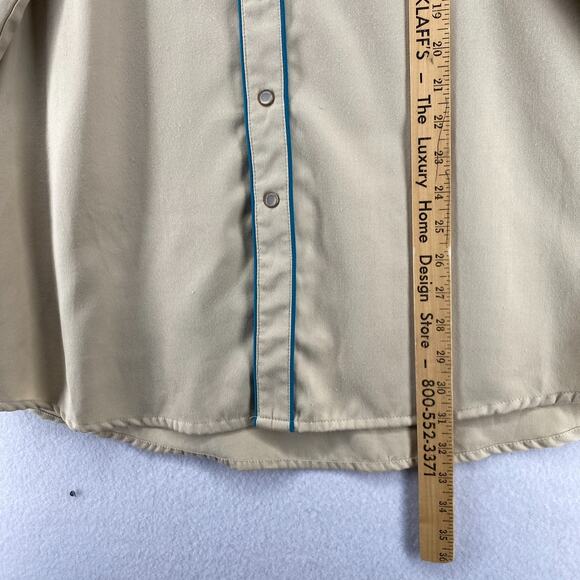 SCULLY Shirt Mens XL Floral Pearl Snap Button Up Western Cowboy Twill Beige - Picture 15 of 16